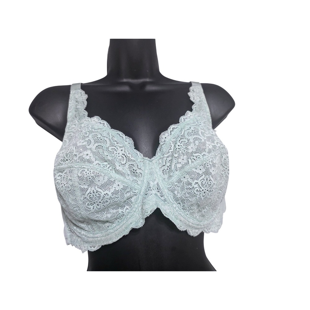 HSIA Womens Sage Green‎ Floral Lace Full Coverage Underwire Bra 42C Unlined